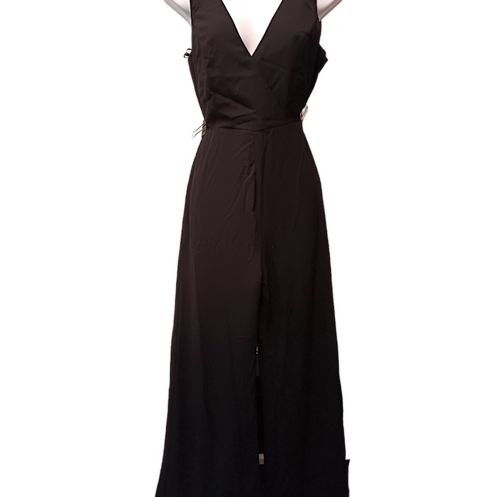 NWT Wide Leg Black Jumpsuit Fully lined Sleeveless Size Small